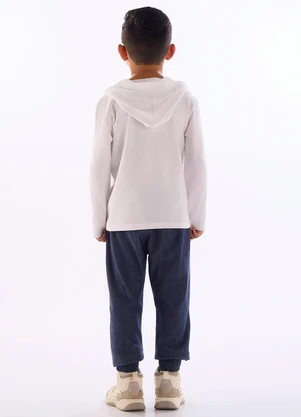 Quimby - Conjunto Camiseta Capuz Calça Branco - QUIMBY