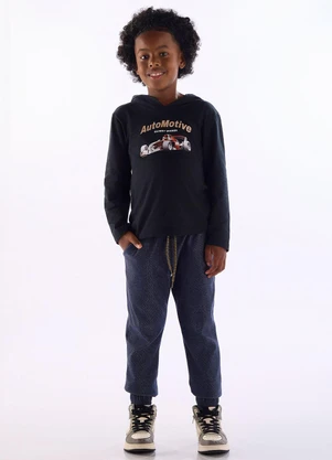 Quimby - Conjunto Camiseta Capuz Calça Preto - QUIMBY