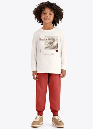 Rovi Kids - Conjunto Camiseta com Calça Bege - ROVI KIDS