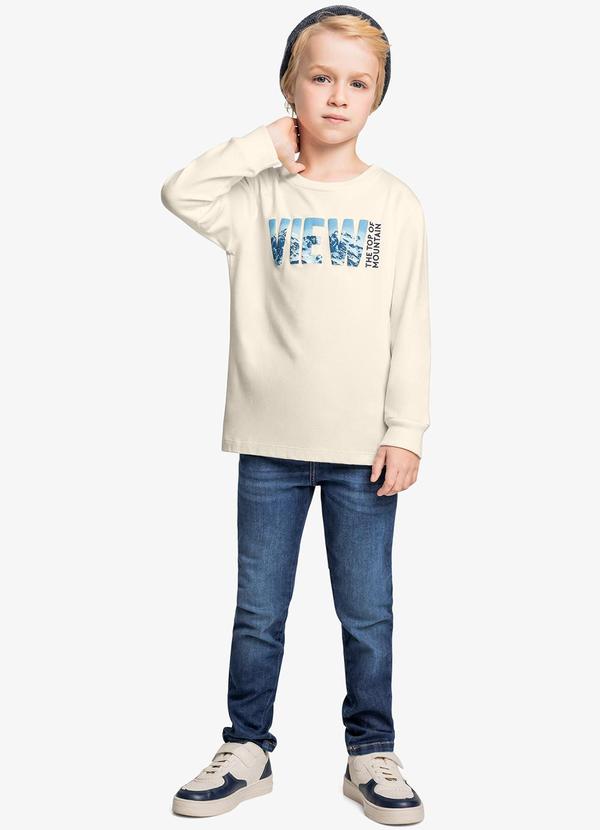 Trick Nick - Conjunto Camiseta com Calça Jeans Bege