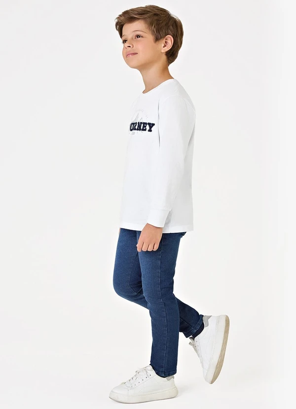 Trick Nick - Conjunto Camiseta com Calça Jeans Branco