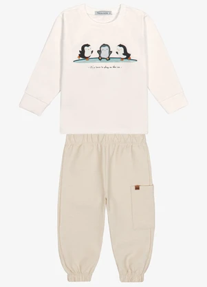 Trick Nick - Conjunto Camiseta com Calça Masculino Bege - TRICK NICK