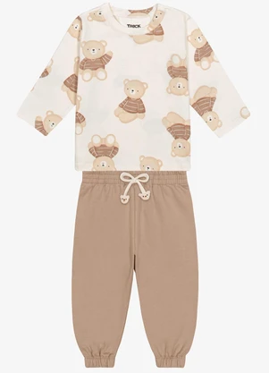 Trick Nick - Conjunto Camiseta com Calça Masculino Bege - TRICK NICK