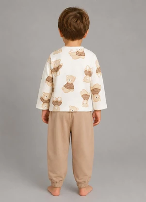 Trick Nick - Conjunto Camiseta com Calça Masculino Bege - TRICK NICK