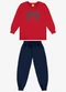Rovi Kids - Conjunto Camiseta com Calça Meia Malha Bege - variação: Vermelho