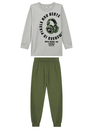 Marlan - Conjunto Camiseta com Estampa e Calça Cinza - MARLAN