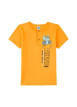Marlan - Conjunto Camiseta e Bermuda em Moletinho Amarelo - MARLAN