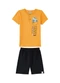 Marlan - Conjunto Camiseta e Bermuda em Moletinho Amarelo - variação: Amarelo