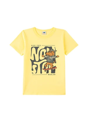 Marlan - Conjunto Camiseta e Bermuda em Moletinho Amarelo - MARLAN