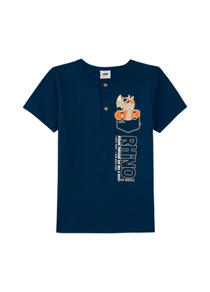 Marlan - Conjunto Camiseta e Bermuda em Moletinho Azul - MARLAN