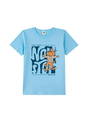 Marlan - Conjunto Camiseta e Bermuda em Moletinho Azul - MARLAN