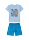 Marlan - Conjunto Camiseta e Bermuda em Moletinho Azul - variação: Azul
