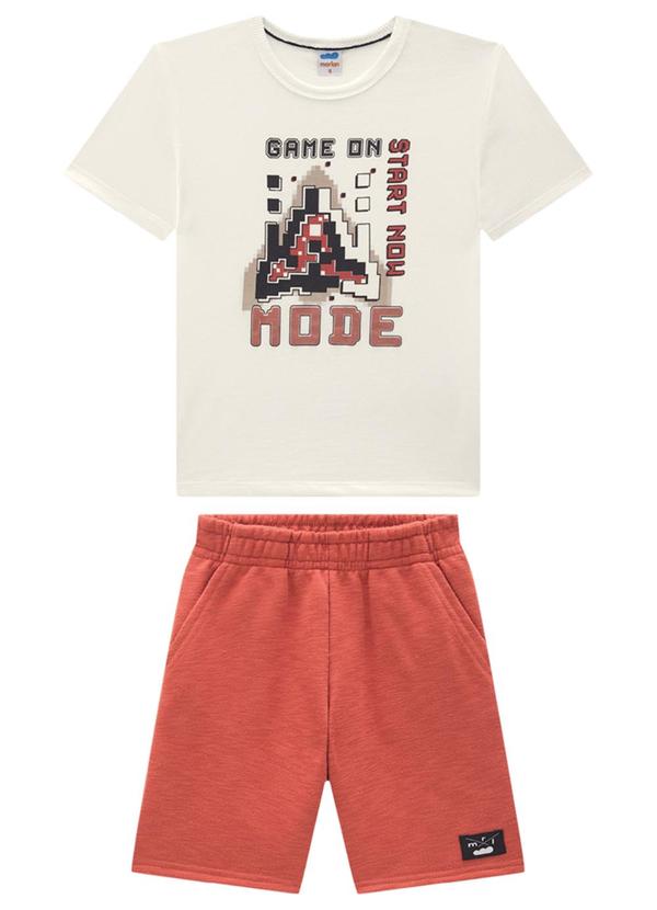 Marlan - Conjunto Camiseta e Bermuda em Moletinho Bege 1