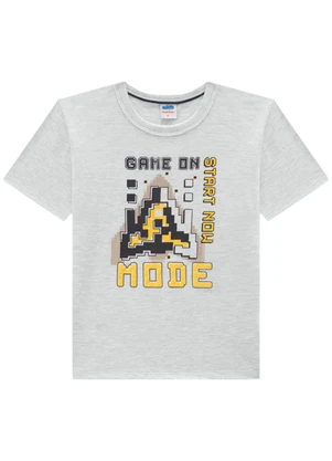 Marlan - Conjunto Camiseta e Bermuda em Moletinho Cinza - MARLAN