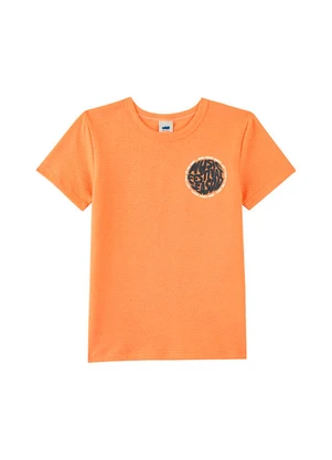 Marlan - Conjunto Camiseta e Bermuda em Moletinho Laranja - MARLAN