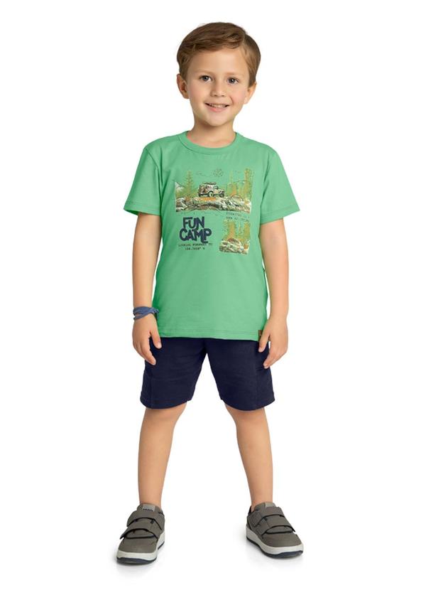 Marlan - Conjunto Camiseta e Bermuda em Moletinho Verde 1