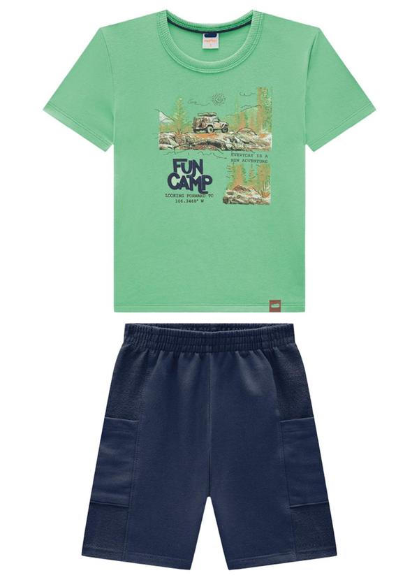 Marlan - Conjunto Camiseta e Bermuda em Moletinho Verde 2