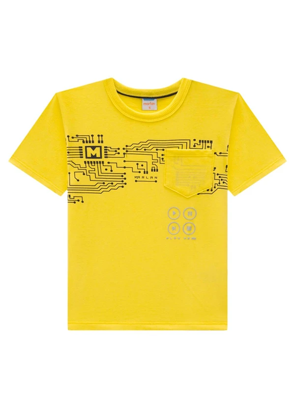 Marlan - Conjunto Camiseta e Bermuda Moletinho Amarelo 2