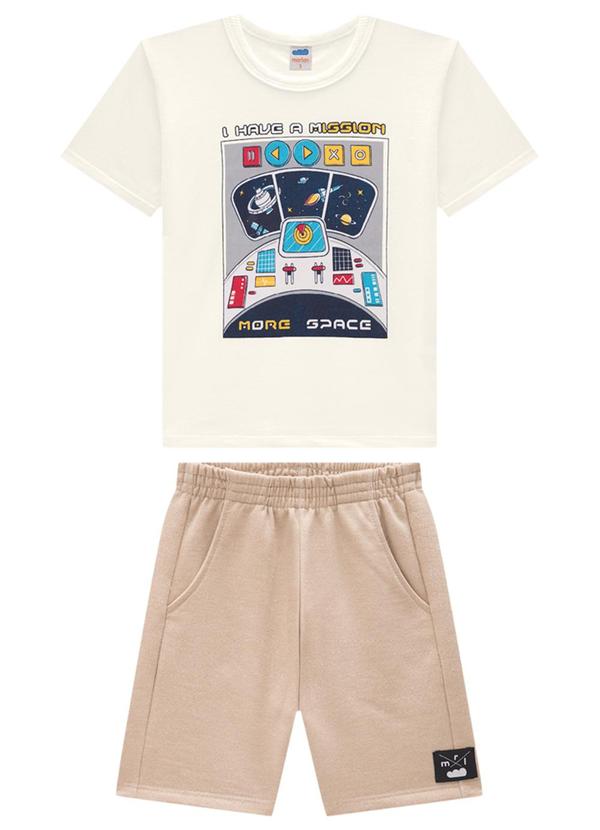 Marlan - Conjunto Camiseta e Bermuda More Space Bege