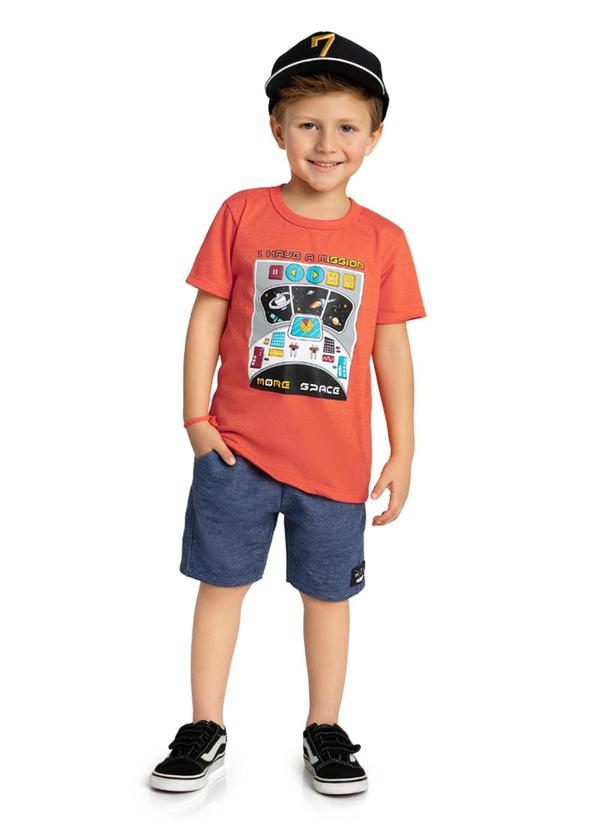 Marlan - Conjunto Camiseta e Bermuda More Space Laranja