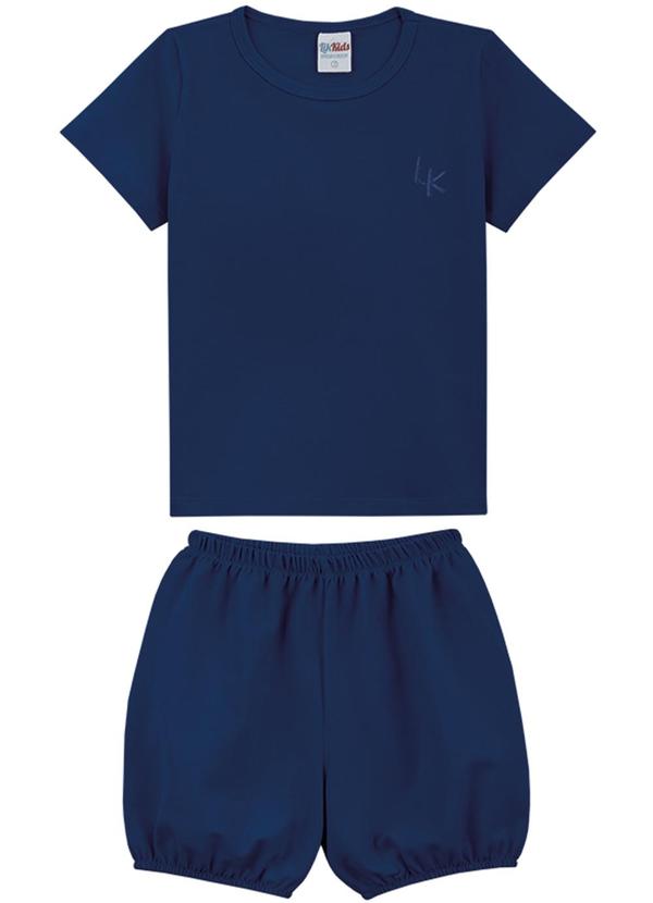 Lik Kids - Conjunto Camiseta e Bombachinha em Cotton Azul