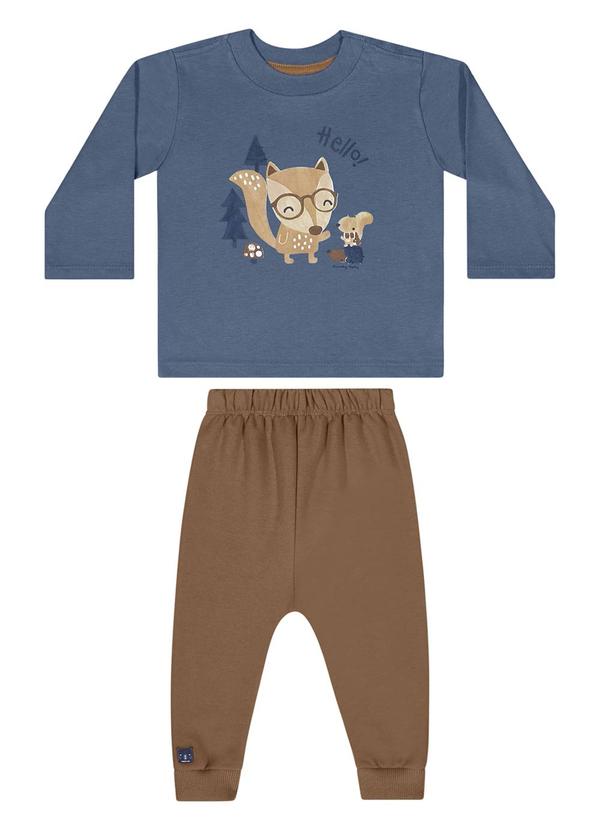 Quimby - Conjunto Camiseta e Calça Bebê Azul