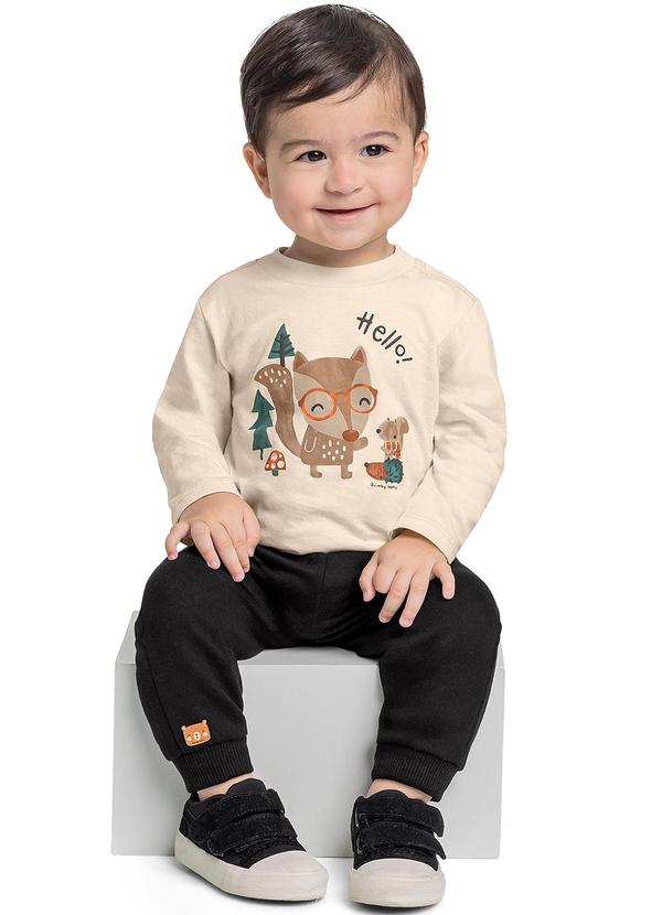 Quimby - Conjunto Camiseta e Calça Bebê Bege