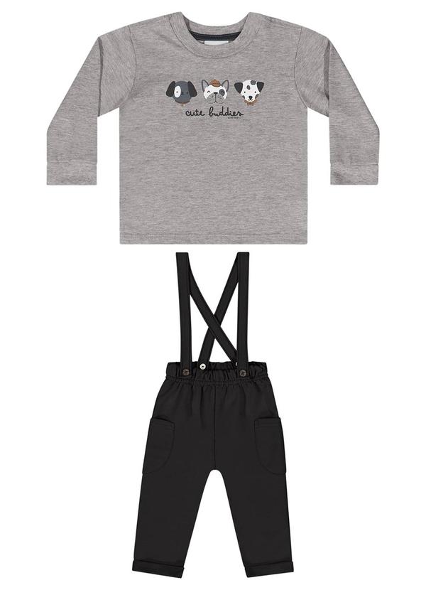 Quimby - Conjunto Camiseta e Calça Bebê Cinza 1