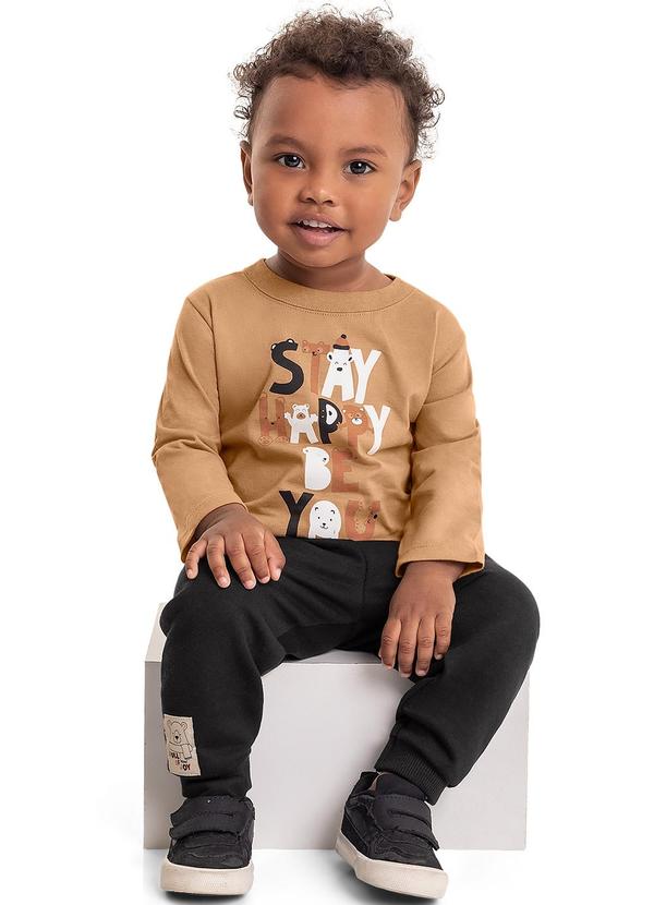Bee Loop - Conjunto Camiseta e Calça Bebê Marrom