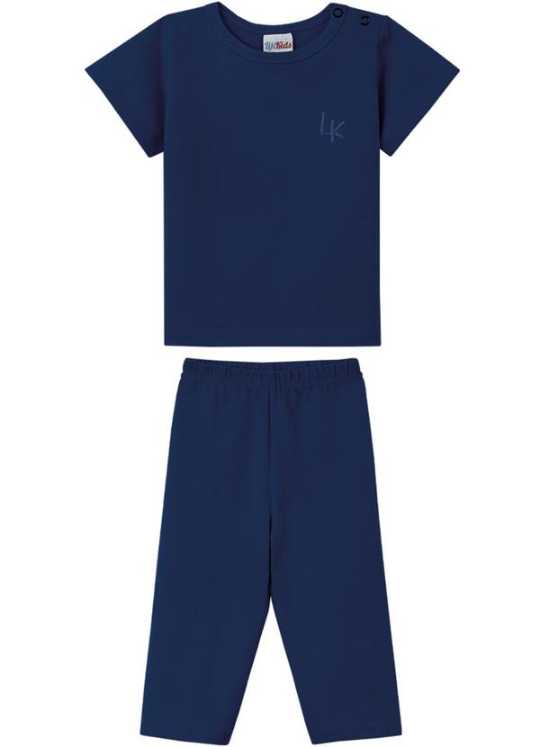 Lik Kids - Conjunto Camiseta e Calça com Bordado Azul