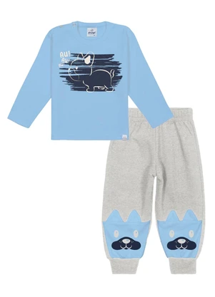 Abrange - Conjunto Camiseta e Calça Dog Baby Azul - ABRANGE