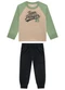 Marlan - Conjunto Camiseta e Calça em Gorgurinho Bege - variação: Verde