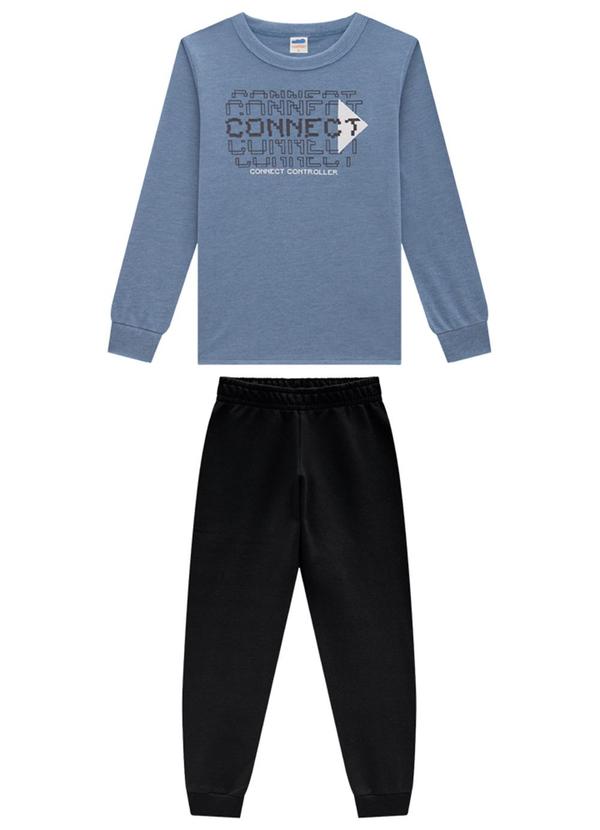 Marlan - Conjunto Camiseta e Calça em Moletinho Azul