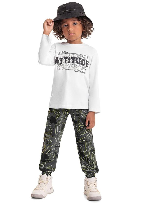 Quimby - Conjunto Camiseta e Calça Infantil Branco