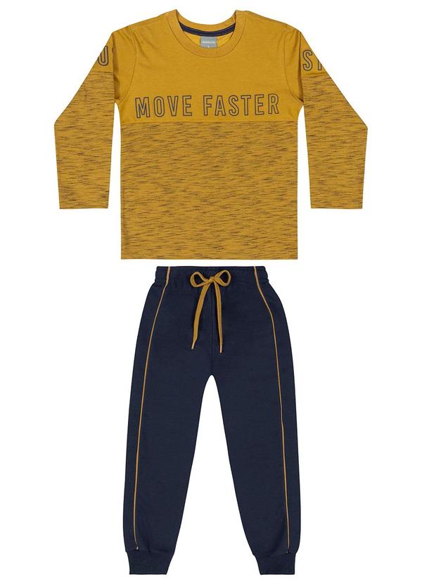 Quimby - Conjunto Camiseta e Calça Infantil Marrom