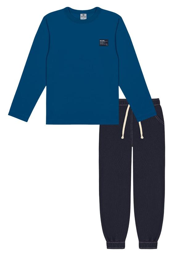 Abrange - Conjunto Camiseta e Calça Jogger Azul Jeans