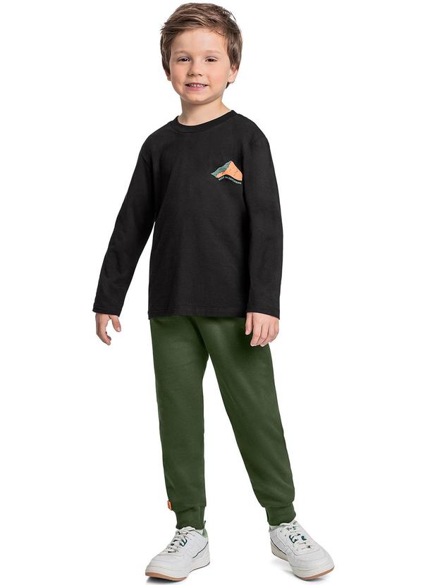 Quimby - Conjunto Camiseta e Calça Menino Preto