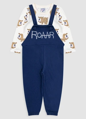 Turminha - Conjunto Camiseta e Jardineira Azul - TURMINHA