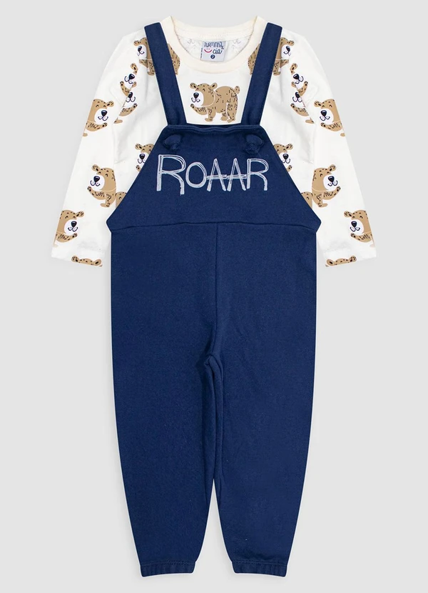 Turminha - Conjunto Camiseta e Jardineira Azul