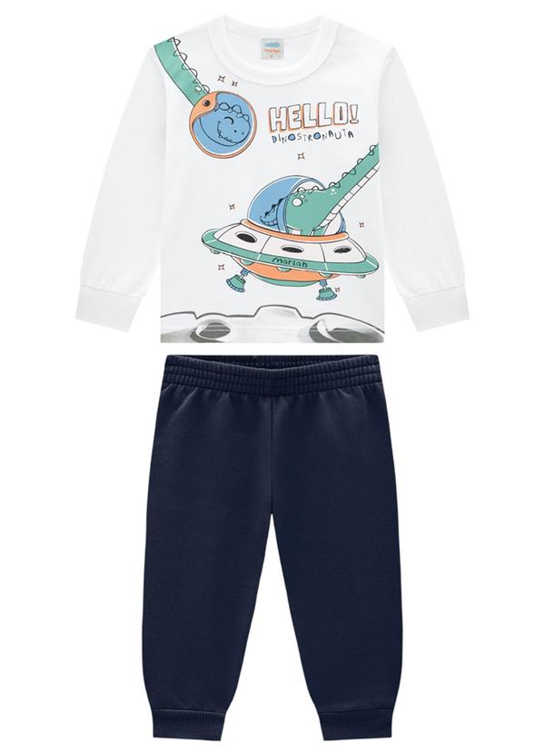 Marlan - Conjunto Camiseta Manga Longa e Calça Branco 2