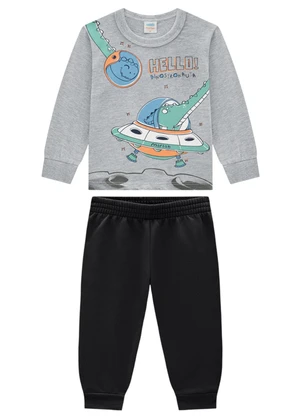 Marlan - Conjunto Camiseta Manga Longa e Calça Cinza - MARLAN