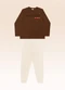 Fakini Kids - Conjunto Camiseta Manga Longa e Calça Azul - variação: Marrom