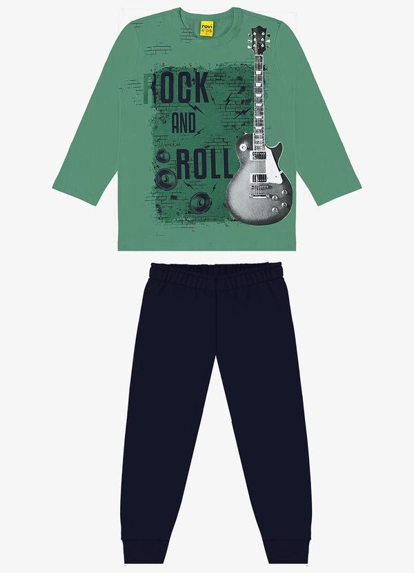 Rovi Kids - Conjunto Camiseta Manga Longa e Calça Verde