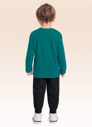 Fakini Kids - Conjunto Camiseta Manga Longa e Calça Verde - FAKINI KIDS