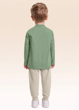 Fakini Kids - Conjunto Camiseta Manga Longa e Calça Verde - FAKINI KIDS