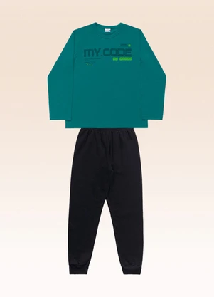 Fakini Kids - Conjunto Camiseta Manga Longa e Calça Verde - FAKINI KIDS