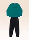 Fakini Kids - Conjunto Camiseta Manga Longa e Calça Azul - variação: Verde