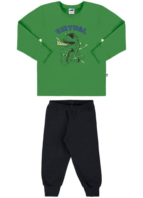 Marlan - Conjunto Camiseta Meia Malha e Calça Verde