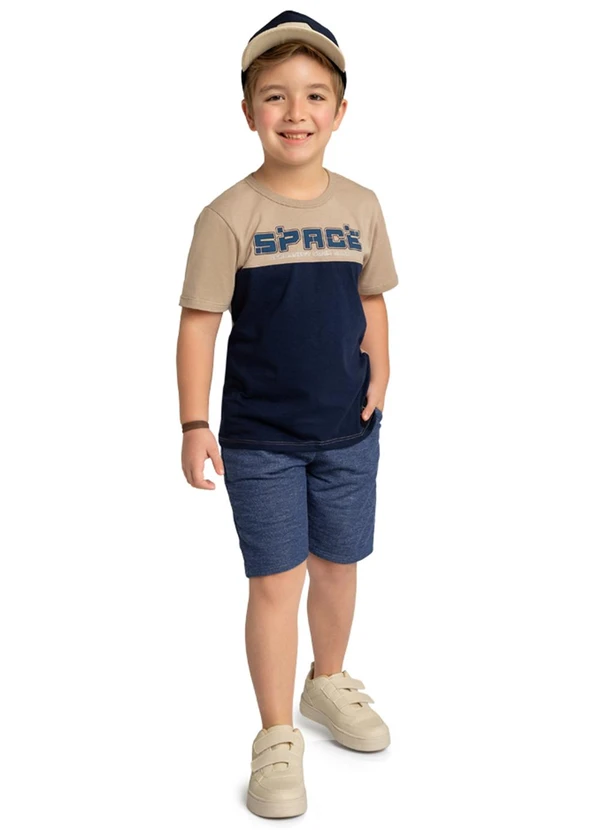 Marlan - Conjunto Camiseta Space e Bermuda Marrom 1