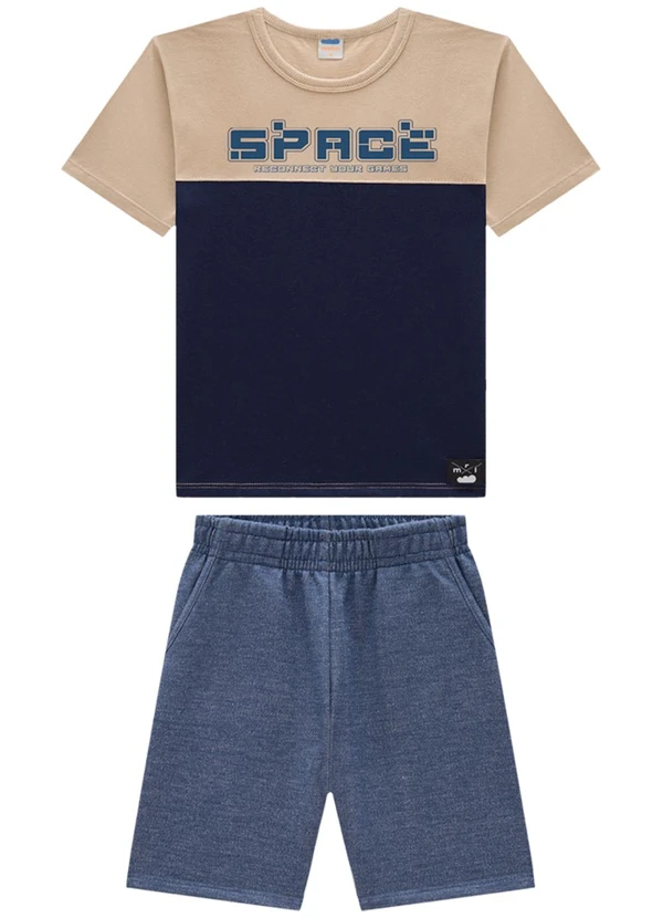 Marlan - Conjunto Camiseta Space e Bermuda Marrom 2